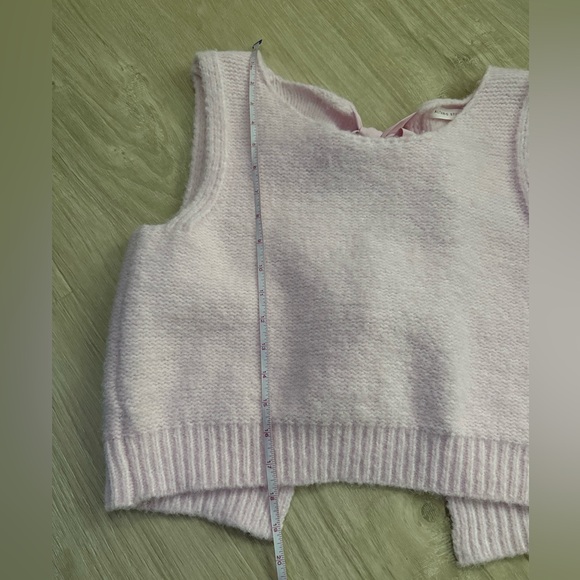 NWT Altar’d State Bow Tie Back Sleeveless Sweater Crop Top | Blush Pink | Small - Picture 9 of 9